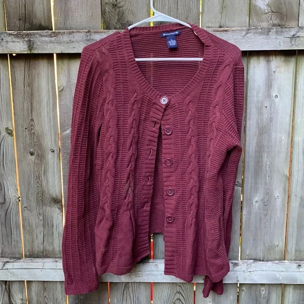 Architect Burgundy Cardigan sz. Large petite